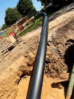 Tuyau de la conduite d'eau sous le plan d'eau de Courtille 2016